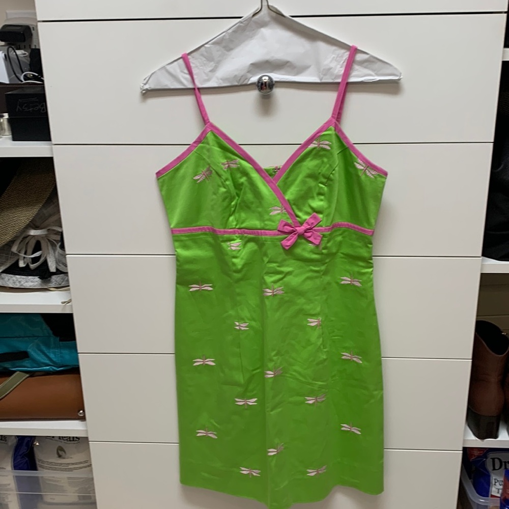 Lilly Pulitzer fully lined cotton dragonfly Mini dress